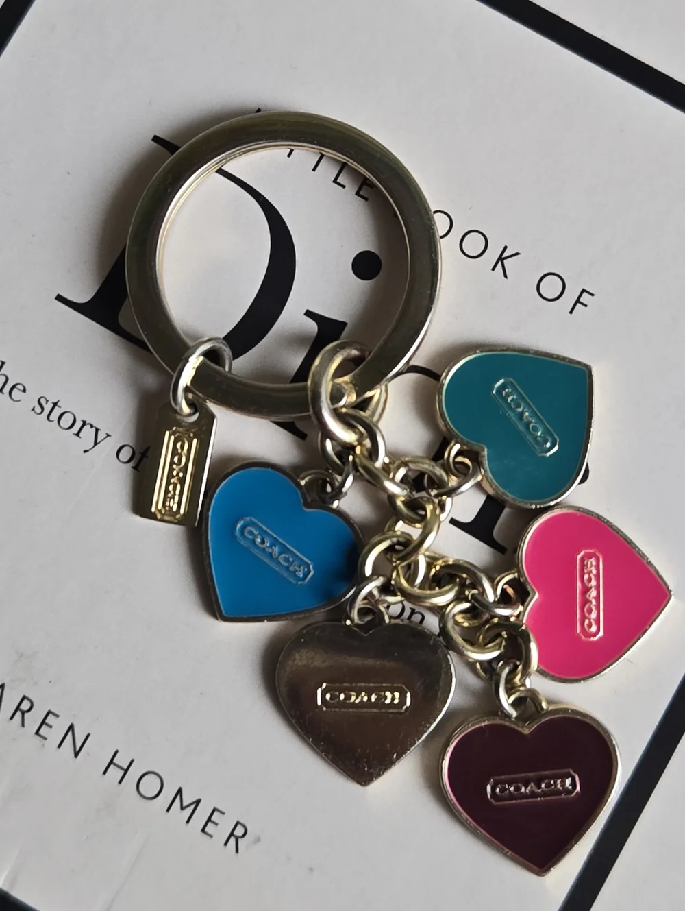 GUC Coach Multicolor Heart Charm Keychain